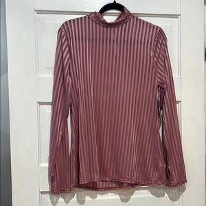 Project RUNWAY Pink Ribbed Long Sleeve Blouse